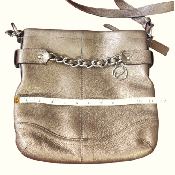 Coach Leather Crossbody Bag F19722 Bronze - Picture 13 of 14